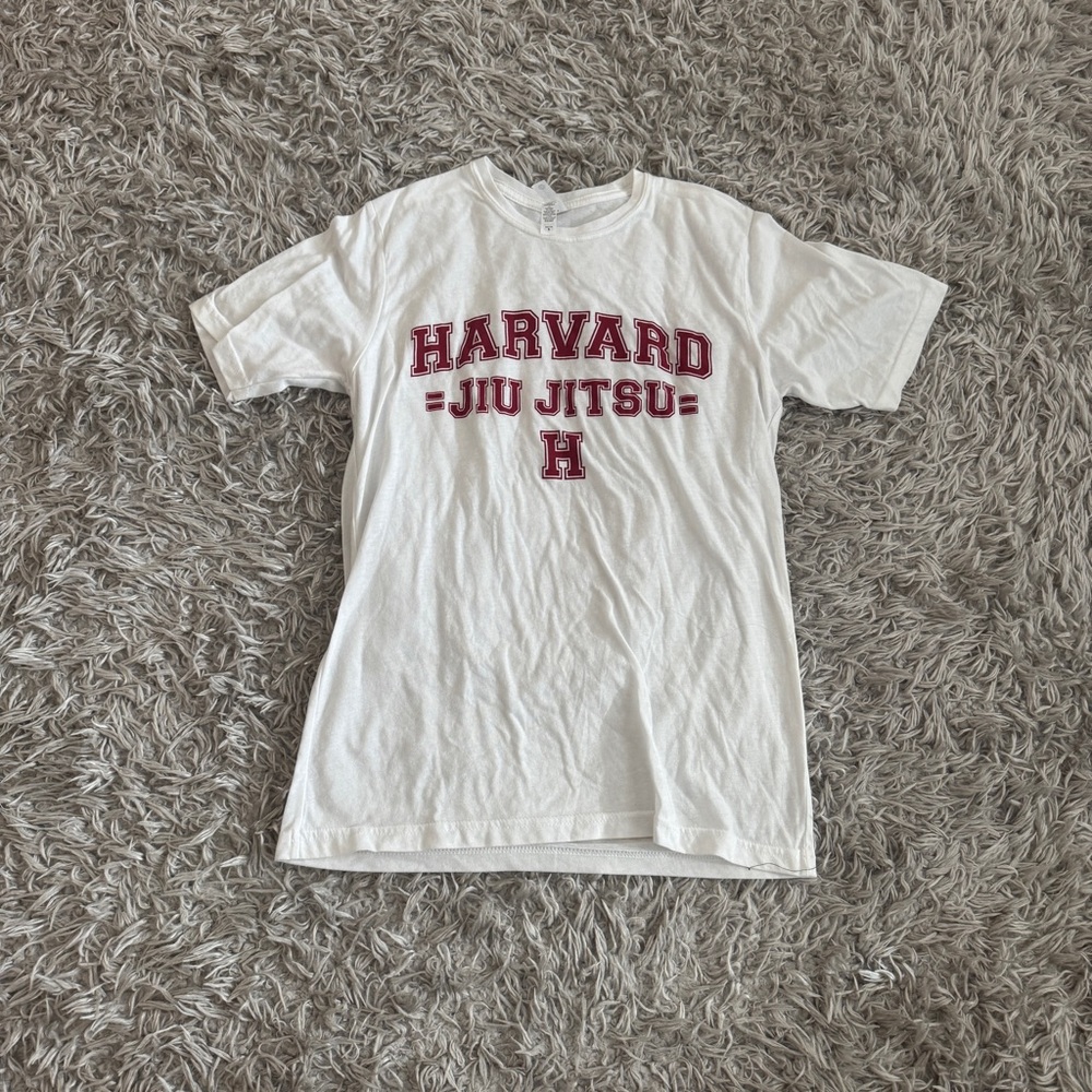Harvard University White & Red Jiu Jitsu Short Sleeve Tee